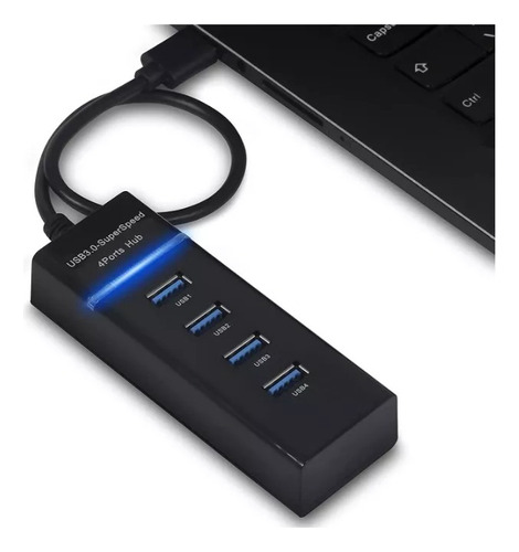 Hub Usb 3.0 De 4 Portas De Alta Velocidade Led Notebook
