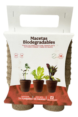 Macetas Biodegradables Hortaflor 18 Pzs.