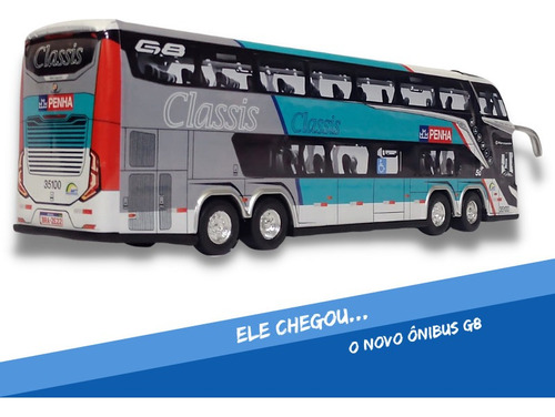 Miniatura Ônibus Viação Penha Classis Pintura Antiga 30cm