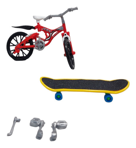 Set  Mini Juego Skate Para Dedos, Mini Bicicleta Y Accesorio