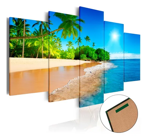 comprar Kit Quadros Decorativos Sala Quarto Ilha Tropical Paraíso