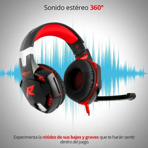 Redlemon Aud fonos Gamer G2000 Sonido Hd 360 Micr fono Led