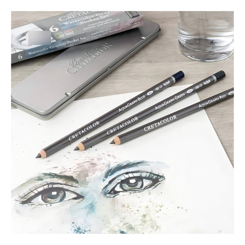 Conjunto Watercolor Graphite Pocket C/6 Cretacolor