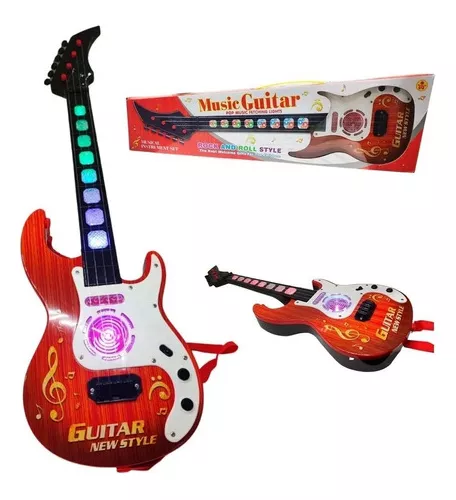 Instrumento de guitarra eléctrica de juguete, sin cuerda, con luz y música,  regalo para niños