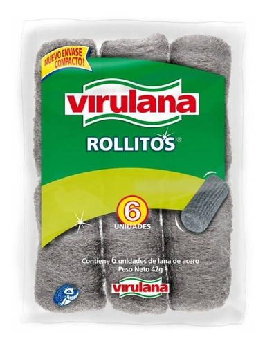 Rollitos Virulana Lanas De Acero 42grs 6u (bultox36)