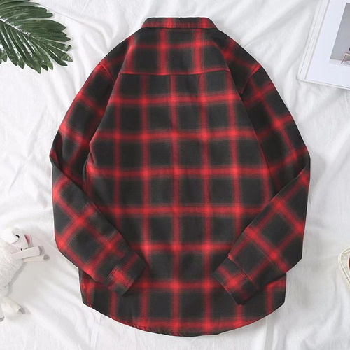 Yy. Abrigo M Para Hombre, Camisa De Tela Escocesa Gruesa Y Cálid