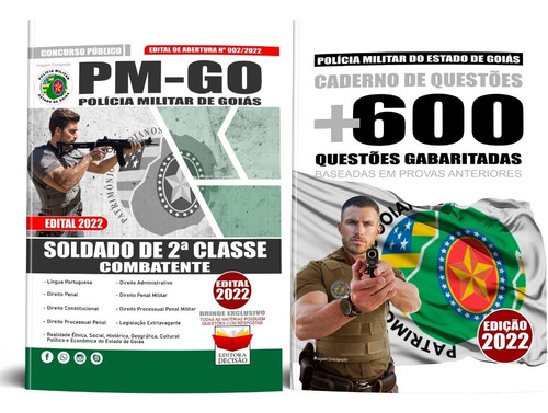 Kit Concurso Pm Go Soldado 2ª Classe Combatente Apostila
