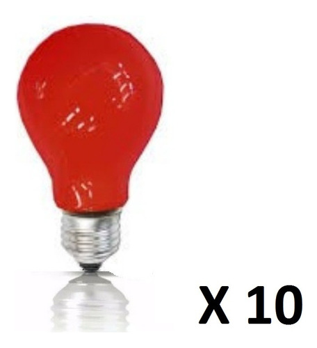 Bombillo Incandescente Rojo 40w / 130v - E27 (10 Unidades)