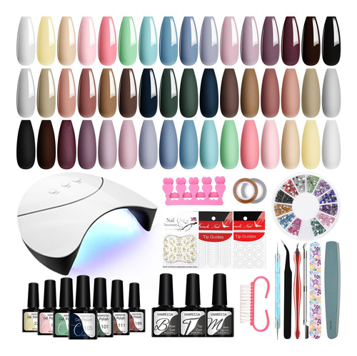 Vanreesa Kit De Esmalte De Unas De Gel De 24 Colores Con Luz