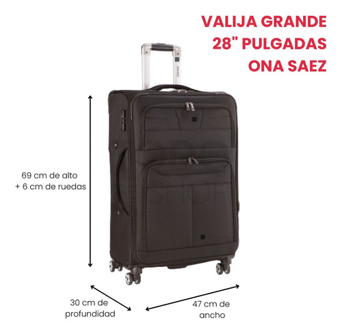 Set X2 Valija Grande + Carry On Ona Saez Tsa Ruedas Dobles
