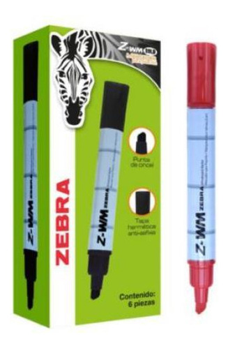 Marcador Pizarron Blanco Zebra Z-wm Bold 4009-02 (6pz) Rojo