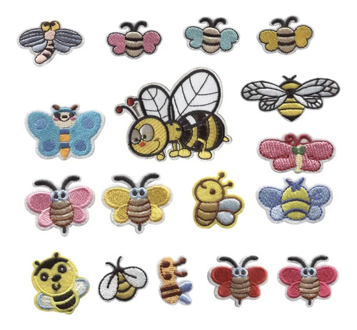 Dibujo Animado De 5 Abejas*, Abeja Bordada Con Dibujos Anima