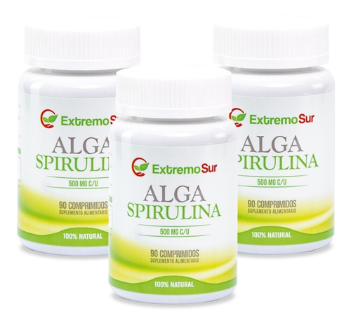 Alga Spirulina 90 Comprimidos, Pack 3 Frascos
