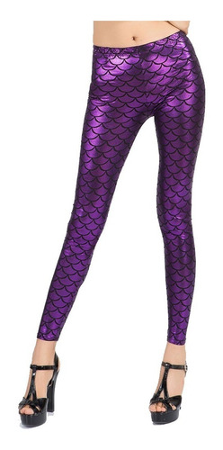 Sexy Leggins Mallas Morado Brilloso Pantalon Legin 79391