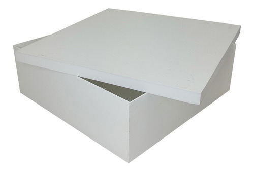 Caixa Quadrada Tampa De Sapato 30x30x10 Mdf Madeira Pintada Cor Branco