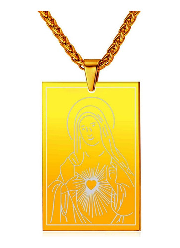 Colgante De Collar De La Virgen María Y Madre De D Gold-colo