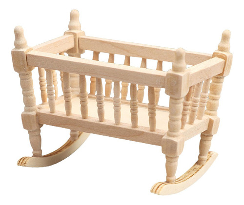 Cuna De Madera Para Muñecas, 1/12 Dormitorio, Juego De