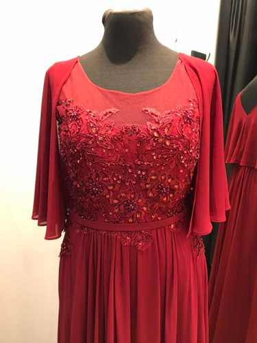 Vestido De Fiesta Rojo Borgoña Kayarall Alta Costura