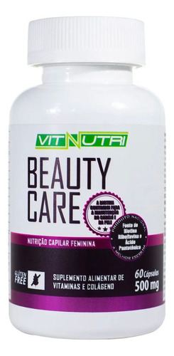 Suplemento Cabelo Unhas Beauty Care Vitnutri 60 Capsulas