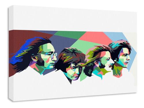 Cuadro Decorativo Canvas Beatles Vector Color 80x60