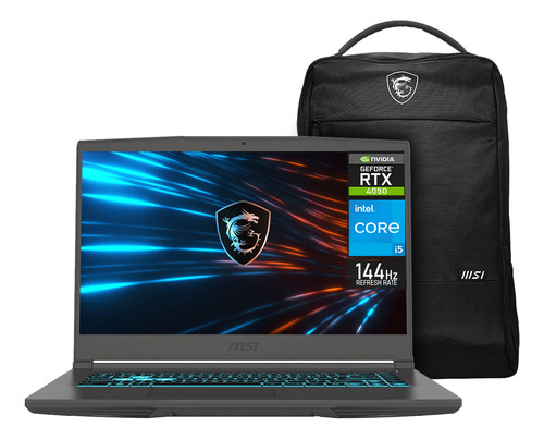Laptop Gamer Msi Thin15 Rtx4050 Core I5 16g 512gb Mochila Ob Gris