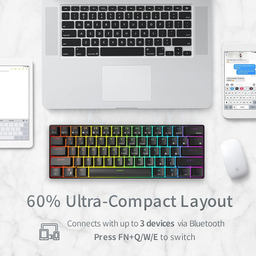 Teclado Mecánico Rk Royal Kludge, Inalámbrico, Rgb, 60 %