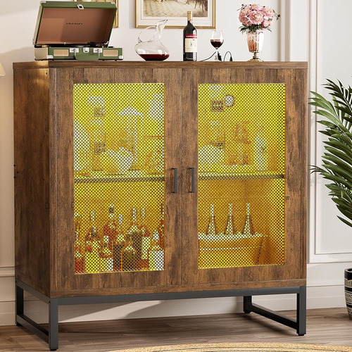 Aheaplus Aparador Gabinete De Buffet Con Toma De Corriente,