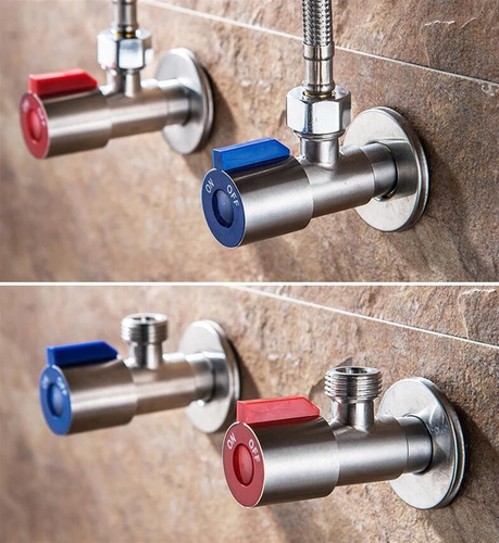 5 Uds Llaves De Paso Griferia Angular Acero Inox He-he 1/2