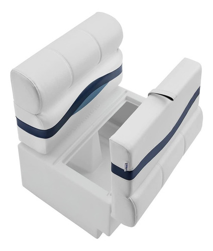 Deckmate Banco Asiento Barco Ponton Premium 28  Blanco Azul