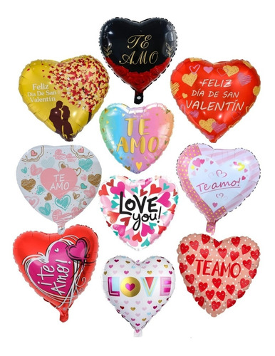 50 Globos Corazón San Valentín Surtidos Modelo 2