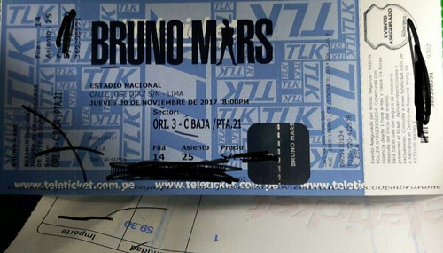 Entrada Bruno Mars 