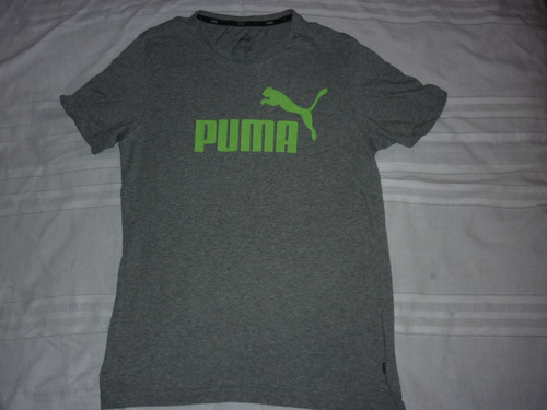 E Remera Puma Talle S Gris Running Poliester Art 49283