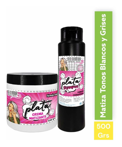 Kit Shampoo + Crema Matizadora Plata 500grs