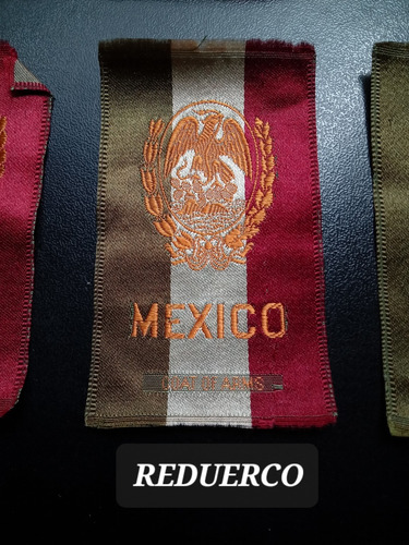 Escudo De Armas Impreso En Seda 7,5x4,5 Antiguo México 