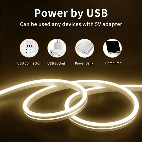 Luces Led Rgb Neon Usb, Control Remoto 20key,ip65 ,para Sala