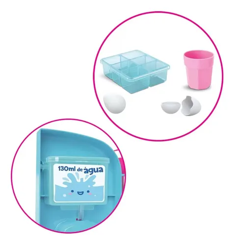 Heladera De Juguete Con Dispenser De Agua Divertoys Color Turquesa Con Rosa