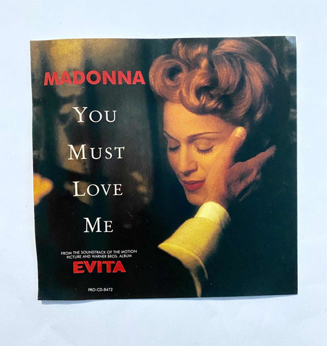 Madonna Cd You Must Love Me Single Promo Hecho En Usa