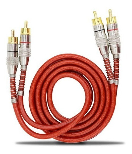 6 Cabo Rca 1 Metro Blindado 1m Duplo Conector Banhado Ouro