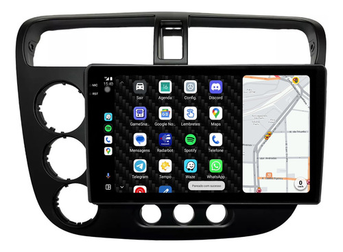 Central Multimidia Civic 01/05 9p Android 2gb 64gb Carplay