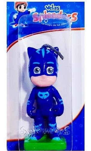 Vela De Gatuno Pj Mask Azul Fiesta Cumpleaños