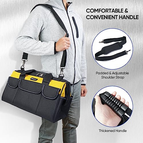 Bolsa De Herramientas Amarilla Con Múltiples Bolsillos Y Cor
