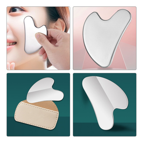Herramienta De Guasha Facial De Acero Inoxidable En Forma De