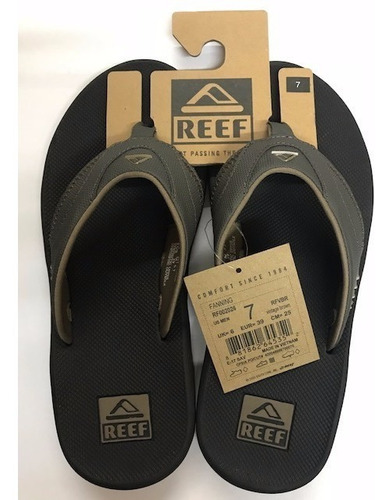 Ojotas Reef Fanning Amortiguacion Aire Y Destapador Marron