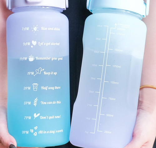 Imagen 7 de 7 de Botella De Agua Motivacional Gran Capacidad 2l Deportiva