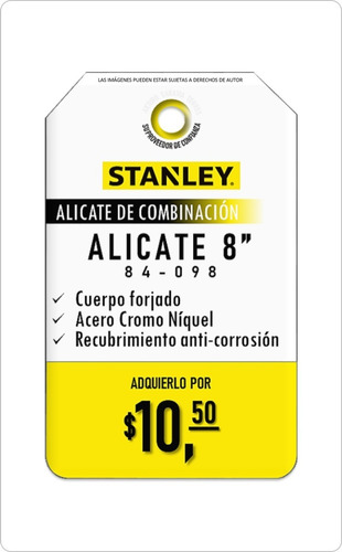 Imagen 3 de 3 de Alicate De Combinación Mecánico 8 PuLG Stanley 84-098