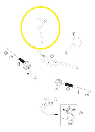 Espejo Derecho Husqvarna Svartpilen Vitpilen 200 Original C3