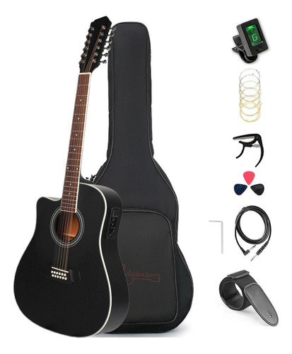 Guitarra Electroacústica De 12 Cuerdas Para Mano Izquierda
