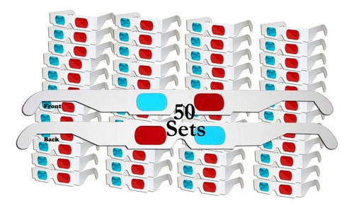 General Gafas De Cartón Anaglifo En 3d Rojo Y Cian Para