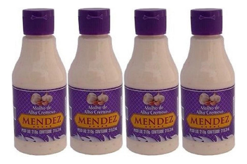 Kit Molho De Alho Mendez 215ml 04 Cremoso Tradicional