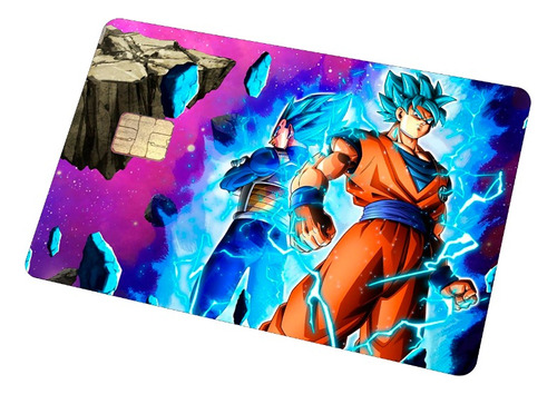 Sticker Para Tarjeta Nuevo Goku Blue Vegeta Blue